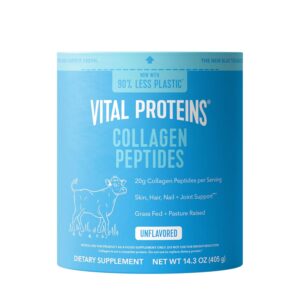 Vital Proteins Collagen Peptides Powder - Grass Fed Collagen Peptides for Hair, Nail, Skin, Bone & Joint Health, Unflavored, 14.3oz