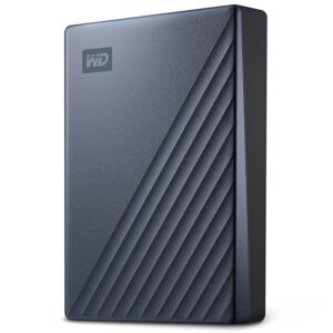 WD 5TB My Passport Ultra, Blue, Portable External Hard Drive, backup software with defense against ransomware, and password protection, USB-C and USB 3.1 - WDBFTM0050BBL-WESN