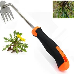 Weed Puller Tool, 2023 New Durable Garden Weed Pulling Tool, Portable Garden Weeder Tool for Vegetable Gardening Backyard Farm Planting & Weeding (Rubber Handle)