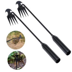 Weed Puller Tool Garden Weed Pulling Tool, Portable Garden Weeder Tool Uprooting Weeding Tool, 4 Teeth Manganese Steel Forged Hand Weeder for Vegetable Gardening Backyard Farm...