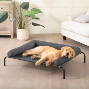 WESTERN HOME Cooling Elevated Dog Bed for Large Dogs, Portable Indoor & Outdoor Raised Dog Bed with Breathable Mesh, Chew Proof Pet Hammock Cots with Removable and Waterproof...