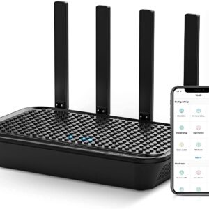 WiFi Router- AC2100 Dual-Band Smart Wi-Fi Router Upgrades to 2033 Mbps (5G) High-speed, Features MU-MIMO, 4 Gigabit LAN Ports, ONE SSID, Parental Control, Lifetime Internet...