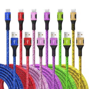 XIAWAO USB to USB C Cable, (6-Pack) Type C Charger Cord Fast Charging for iPhone 17/17 Pro/17 Pro Max/17 Air/16/16e/16 Pro/16 Pro Max/15/15 Pro/15 Pro Max, Galaxy S25 S24 S23...