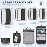 10 Set Compression Packing Cubes for Travel Essentials,Compressible Expandable Packing Cubes for Suitcase,OlarHike Luggage Organizer Bags for Travel,Handy Helper for Organizing... by OlarHike