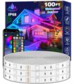 100Ft Outdoor LED Strip Lights Waterproof,Music Sync RGB IP68 Outside Led Light Strips Waterproofs with App and Remote,Exterior Led Rope Lights Waterproof for… by FBZ