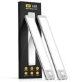10inch Under Cabinet Lighting, 2 Pack Rechargeable Motion Sensor Light Indoor, 5 Levels Dimmable Magnetic Closet Lights, Wireless Under Counter Lights for Kitchen, Stairs by MCGOR