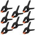 12 Pack Plastic Spring Clamps, 3.5inch Small Heavy Duty Clips for Crafts, Backdrop Stand, Woodworking, Photography Studios (Black) by Romeda