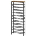 12 Tier Shoe Rack, Large Capacity Shoe Storage Organizer Holds 48 Pairs, Sturdy and Stable, for Entryway, Hallway, Closet, Dorm Room, Rustic Brown SS12BR by YATINEY
