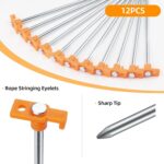 12PCS Tent Stakes,Camping Stakes,AVOFOREST 7.1Inch Non-Rust Metal Tent Pegs Ground Stakes Tent Spikes Camping,Hiking Orange by AVOFOREST