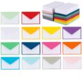 140 Mini Envelopes With White Blank Note Cards, Mini Envelopes 4″x 2.7″ For Business Cards, Gift Cards (Assorted Colors)… by Purple Q Crafts