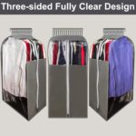 15" Gusseted Suit Bags for Closet Storage, 40" Clear Garment Bags for Hanging Clothes, Completely Sealed Suits Covers and Dust-proof Protector with Full Heavy-duty Side Zipper... by homeminda