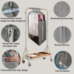 15" Gusseted Suit Bags for Closet Storage, 40" Clear Garment Bags for Hanging Clothes, Completely Sealed Suits Covers and Dust-proof Protector with Full Heavy-duty Side Zipper... by homeminda