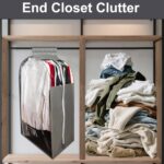 15" Gusseted Suit Bags for Closet Storage, 40" Clear Garment Bags for Hanging Clothes, Completely Sealed Suits Covers and Dust-proof Protector with Full Heavy-duty Side Zipper... by homeminda