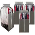 15″ Gusseted Suit Bags for Closet Storage, 40″ Clear Garment Bags for Hanging Clothes, Completely Sealed Suits Covers and Dust-proof Protector with Full Heavy-duty Side Zipper… by homeminda