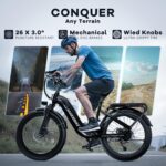 1500W Motor Peak Electric Bike for Adults and Teenagers, 48V 20AH Removable Battery Step Thru EBike, 30+MPH, 80 Miles Max Range, 24" Fat Tire Adult Electric Bicycles for 7 Speed by SASIKEIBIKE