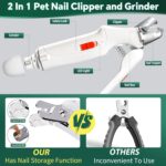2-in-1 Cat Nail Clippers & Dog Nail Clippers Trimmers for Large Medium Small Dogs Cats Claw Trimmer Quick Sensor and Safety Guard USB Rechargeable with 2 LED Lights Dogs Nail... by CATPICK