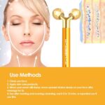 2-in-1 Electric Face Massager 24k Golden Facial Massager, 3D Roller and T Shape Facial Roller Massager Kit Skin Care Tools by DANGSHAN