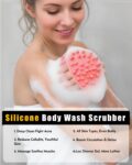 2 in 1 Silicone Body Scrubber, Anti Cellulite Massage Scrubber, Exfoliating Shower Brush for Men & Women, Removes Dead Skin, Reduces Cellulite, Improves Circulation, Fast Dry,... by EKOTTOK