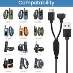 2-Pack Dog Shock Collar Charger Cord Replacement for Jugbow Training Collar, 2-in-1 Magnetic and USB C Charging Cable by YEAOI