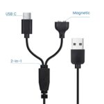2-Pack Dog Shock Collar Charger Cord Replacement for Jugbow Training Collar, 2-in-1 Magnetic and USB C Charging Cable by YEAOI
