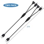 2-Pack Dog Shock Collar Charger Cord Replacement for Jugbow Training Collar, 2-in-1 Magnetic and USB C Charging Cable by YEAOI