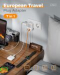 2 Pack European Plug Adapter USB C, TESSAN US to Europe Adapter 4 Outlets 3 USB Charger, Type C International Power Adaptor to Italy Spain France Portugal Iceland Germany,... by TESSAN