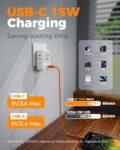 2 Pack European Plug Adapter USB C, TESSAN US to Europe Adapter 4 Outlets 3 USB Charger, Type C International Power Adaptor to Italy Spain France Portugal Iceland Germany,... by TESSAN
