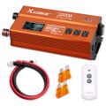 2000W Pure Sine Wave Inverter, Car Power Inverter, 12V DC to 110V, with Type-C, Dual 5.2V/2.4A USB, 3AC Outlets for Home,Camping, RV, Truck, Vehicles by KORKIE