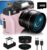 2024 Upgrade VJIANGER Digital Camera for Photography Vlogging Camera for YouTube with WiFi, 180° Flip Screen, 16X Digital Zoom, 52mm Lens, 2 Batteries, 32GB Micro SD Card(Pink) by VJIANGER