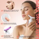 2025 New Face and Neck Massager Tool, 7 Colors LED Womens Skin Care Facial Massager for Skin Rejuvenation, Lifting, Toning, Glow Boost-White by EOSVAP