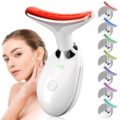 2025 New Face and Neck Massager Tool, 7 Colors LED Womens Skin Care Facial Massager for Skin Rejuvenation, Lifting, Toning, Glow Boost-White by EOSVAP