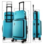 22 Inch Carry On Luggage 22x14x9 Airline Approved, Carry On Suitcase with Wheels, Hard-shell Carry-on Luggage, Durable Luggage Carry-On, Teal Small Suitcase with Cosmetic Case by TRAVELARIM