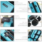 22 Inch Carry On Luggage 22x14x9 Airline Approved, Carry On Suitcase with Wheels, Hard-shell Carry-on Luggage, Durable Luggage Carry-On, Teal Small Suitcase with Cosmetic Case by TRAVELARIM