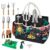 22Pcs Gardening Tools Set for Women Heavy Duty Garden Hand Tool Kit Gardener Gifts for Beginner Gardening Accessories with Tote Bag/Shovel/Repotting Mat/Plant Labels/Gloves-Black by OUREST