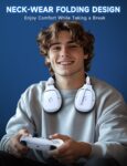 2.4GHz Wireless Gaming Headsets for PS5, PS4, PC, Switch - Bluetooth 5.3 Gaming Headphones with Noise Canceling Mic, 7.1 Surround Sound, 70H Battery, Blue Lighting - White by Gvyugke