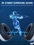 2.4GHz Wireless Gaming Headsets for PS5, PS4, PC, Switch - Bluetooth 5.3 Gaming Headphones with Noise Canceling Mic, 7.1 Surround Sound, 70H Battery, Blue Lighting - White by Gvyugke