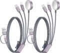2Pack Multi Charging Cable Cord for Travel Vacation Essentials,Apple Watch Charger,iPhone 17 Charger,[3-in-2] USB A/Type C/Lightning Cable for iWatch,iPhone 17-11,Xbox Series… by xiwxi