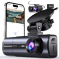 3 Channel 4K Dash Cam with 5GHz WiFi & APP Control, 4K/2.5K+1080P+1080P Front Inside and Rear, Triple Dash Camera with 64GB Card, G-Sensor, 24 Hours Parking Mode, Loop… by Tuisau