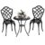 3 Piece Patio Bistro Set, Outdoor Bistro Table and Chairs Set of 2 w/Umbrella Hole, Rust-Resistant Cast Aluminum Bistro Set for Garden/Balcony/Backyard, Black by Z1UVDFUR