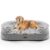 3.7 inch Thickened Orthopedic Dog Beds for Extra Large Dogs, Supportive Dog Sofa Bed with 28D Egg-Crate Foam, Removable Washable Cover, Waterproof Lining, Half-Round Design for… by iweepet