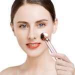4-in-1 Face Massager and Gua Sha Set for Women, Rose Quartz Face Roller Skin Care Tools Electric Eye Massager Tool for Face Skin Roller by SSGP