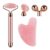 4-in-1 Face Massager and Gua Sha Set for Women, Rose Quartz Face Roller Skin Care Tools Electric Eye Massager Tool for Face Skin Roller by SSGP