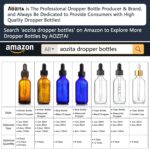 4 Pack, 2 oz Bottles with Dropper & 1 Funnel & 4 Labels - Essential Oils Bottles for Health, Personal Care & Beauty - 60ml Thick Dark Amber Glass Tincture Bottles, Refillable... by AOZITA