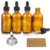 4 Pack, 2 oz Bottles with Dropper & 1 Funnel & 4 Labels – Essential Oils Bottles for Health, Personal Care & Beauty – 60ml Thick Dark Amber Glass Tincture Bottles, Refillable… by AOZITA