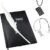4 Piece Black Notebook with White Feather Pen, L Character Necklace, Anime Costume Accessories for Teens by