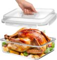 4800 ML / 163 oz / 21 Cup LARGE Glass Food Storage Container with Airtight Locking Lid. Ideal Storing food, Vegetables, Fruits. Baking Casserole, Lasagna, Roasting Turkey,… by Razab