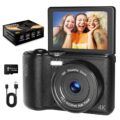 4K Digital Camera for Photography and Video, 2025 Latest 64MP Vlogging Camera for YouTube with 128G TF Card 180°Flip Screen Compact Travel Camera 16X Zoom, Anti-Shake,Suitable… by ZHIXJIA