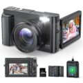 4K Digital Camera for Photography and Video, Autofocus Anti-Shake 48MP Vlogging Camera for YouTube, 3” 180°Flip Screen Camera with Flash 16X Zoom, Digital Camera with 32GB Card… by Zostuic