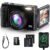 4K Digital Camera for Photography Auto-Focus Vlogging Camera for YouTube Video with 3” 180° Flip Screen 16X Anti-Shake 4K Camera Compact Cameras with SD Card, Flash, 2 Batteries by YIGLLO