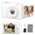 4K Digital Camera for Photography, Small Vlogging Camera with Flip Screen for YouTube, 50MP 16X Zoom, Portable Travel Cameras with 32GB SD Card for Beginners(White) by Nisumkey